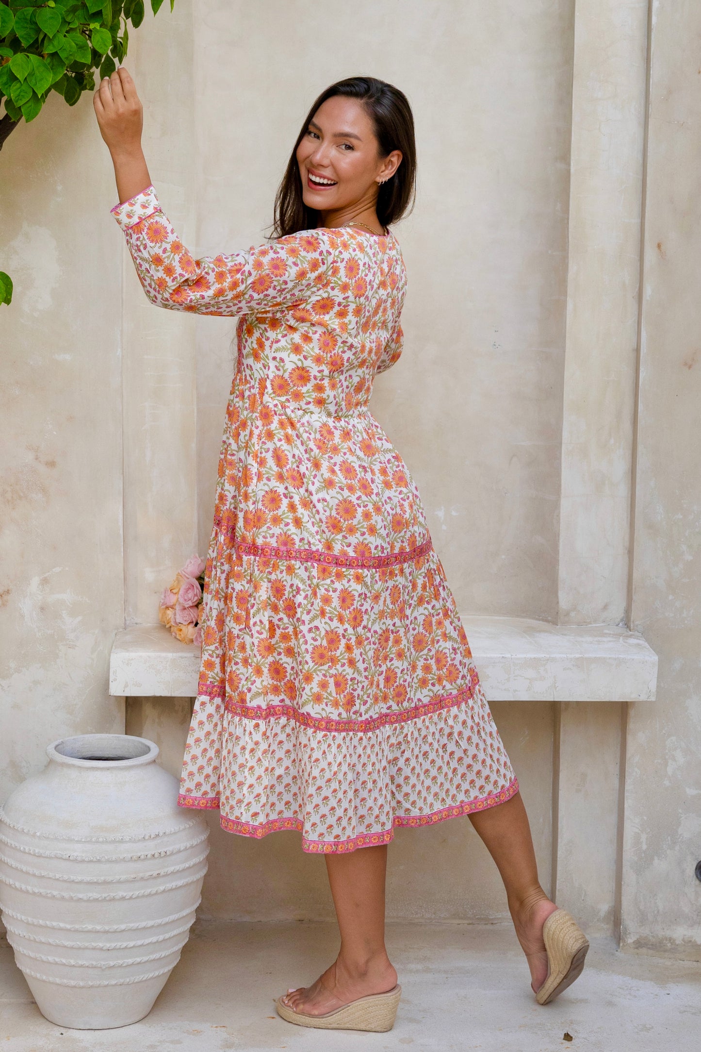 Wisteria Orange Dress