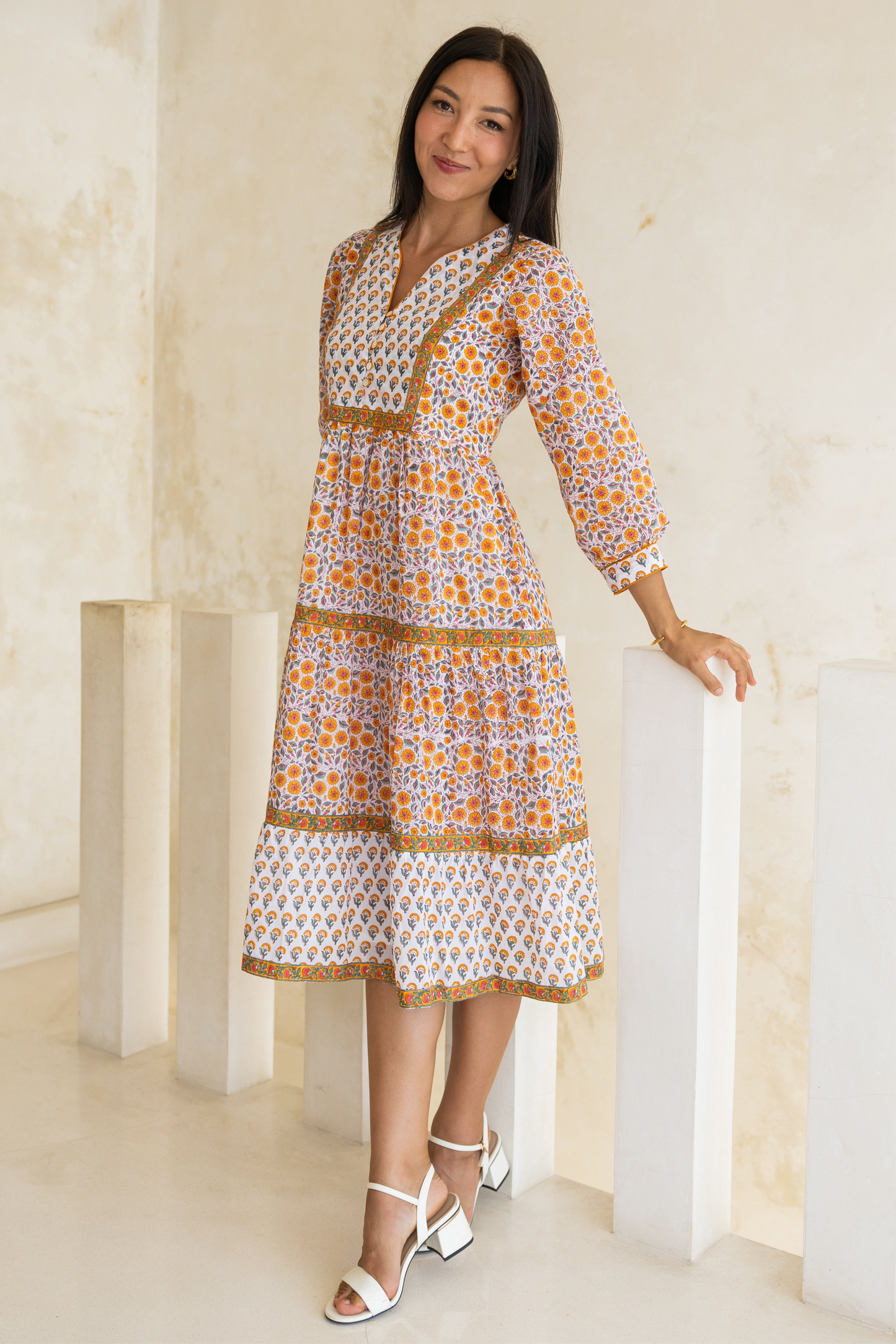 Wisteria Dress in Turmeric Yellow