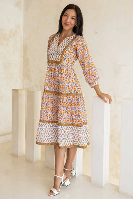 Wisteria Dress in Turmeric Yellow