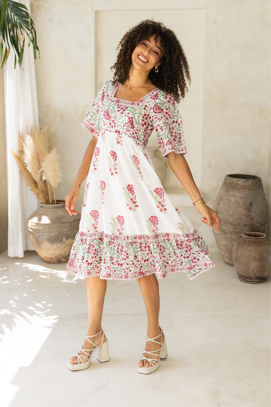 Oleana Dress in Cherry Red