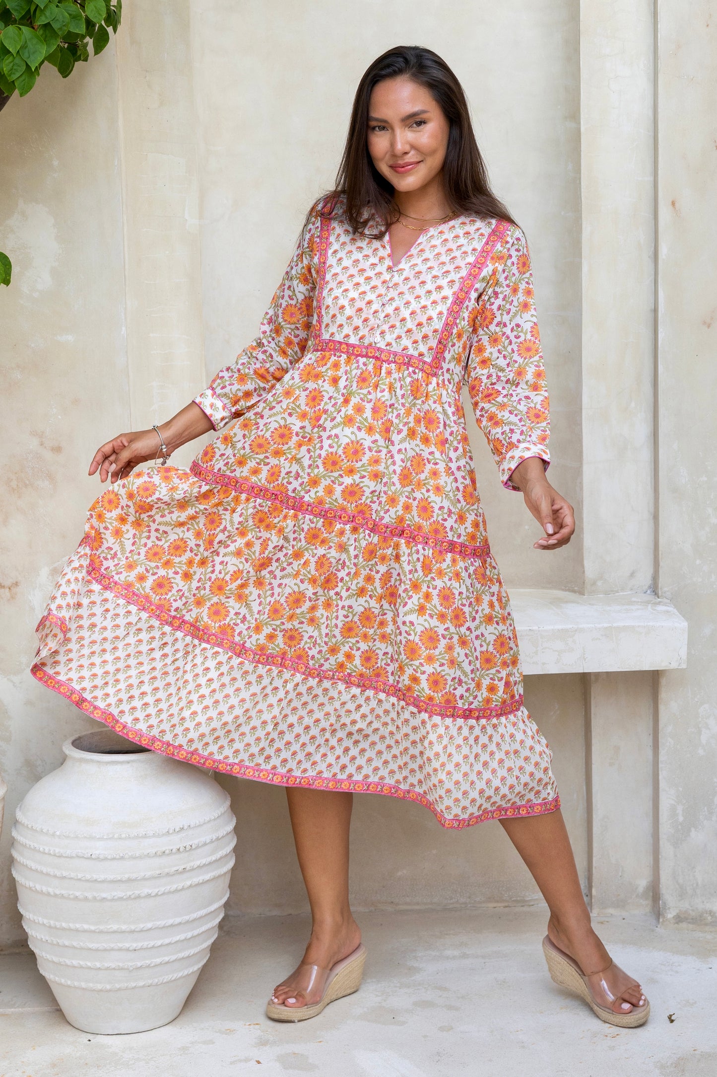 Wisteria Orange Dress