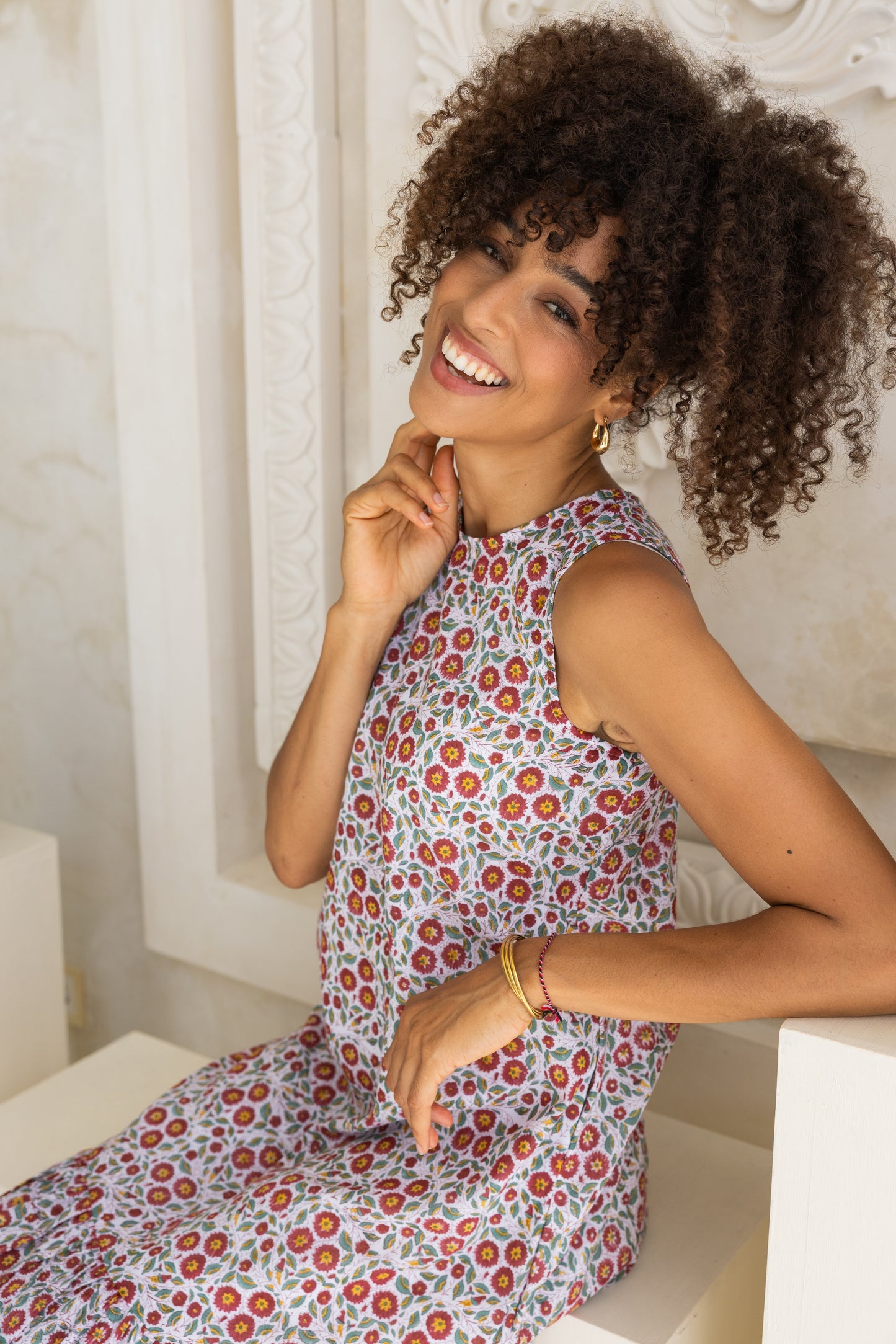 Heather Dress in Maroon floral