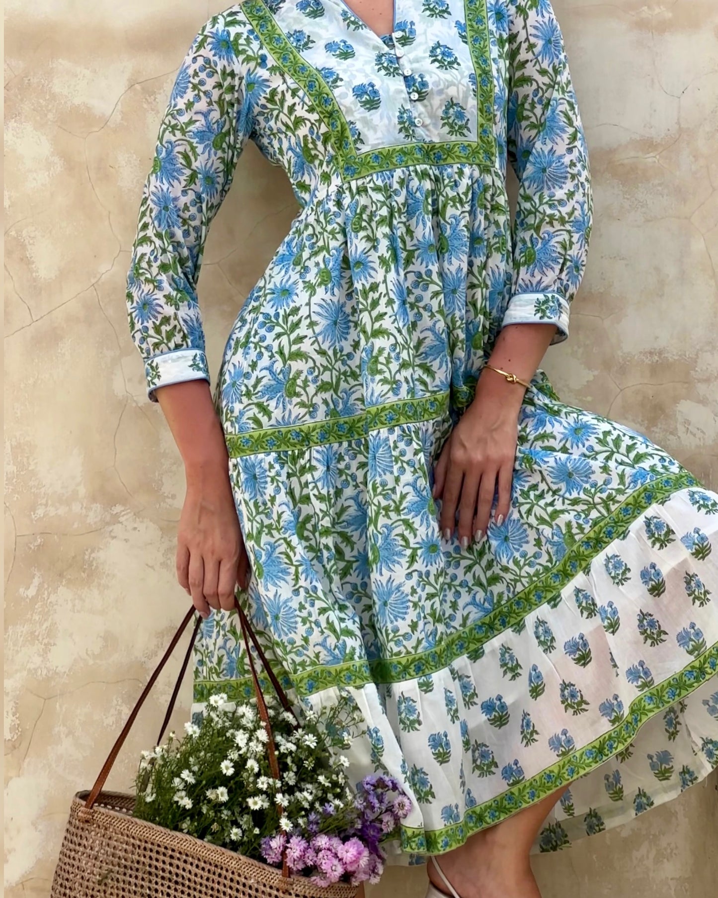 Wisteria Dress in Azure Garden