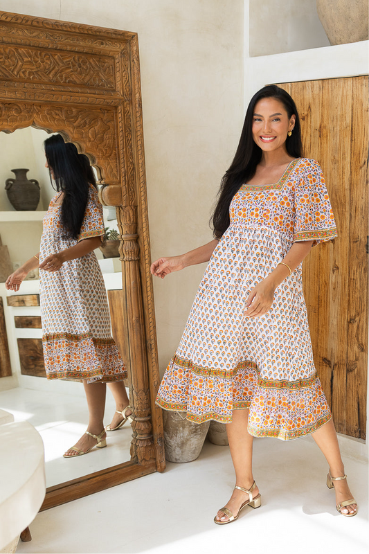 Oleana Dress in Turmeric Yellow