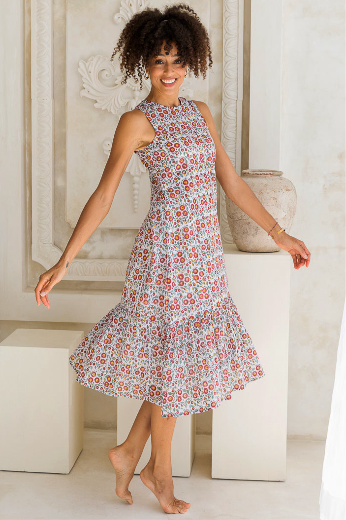 Heather Dress in Maroon floral