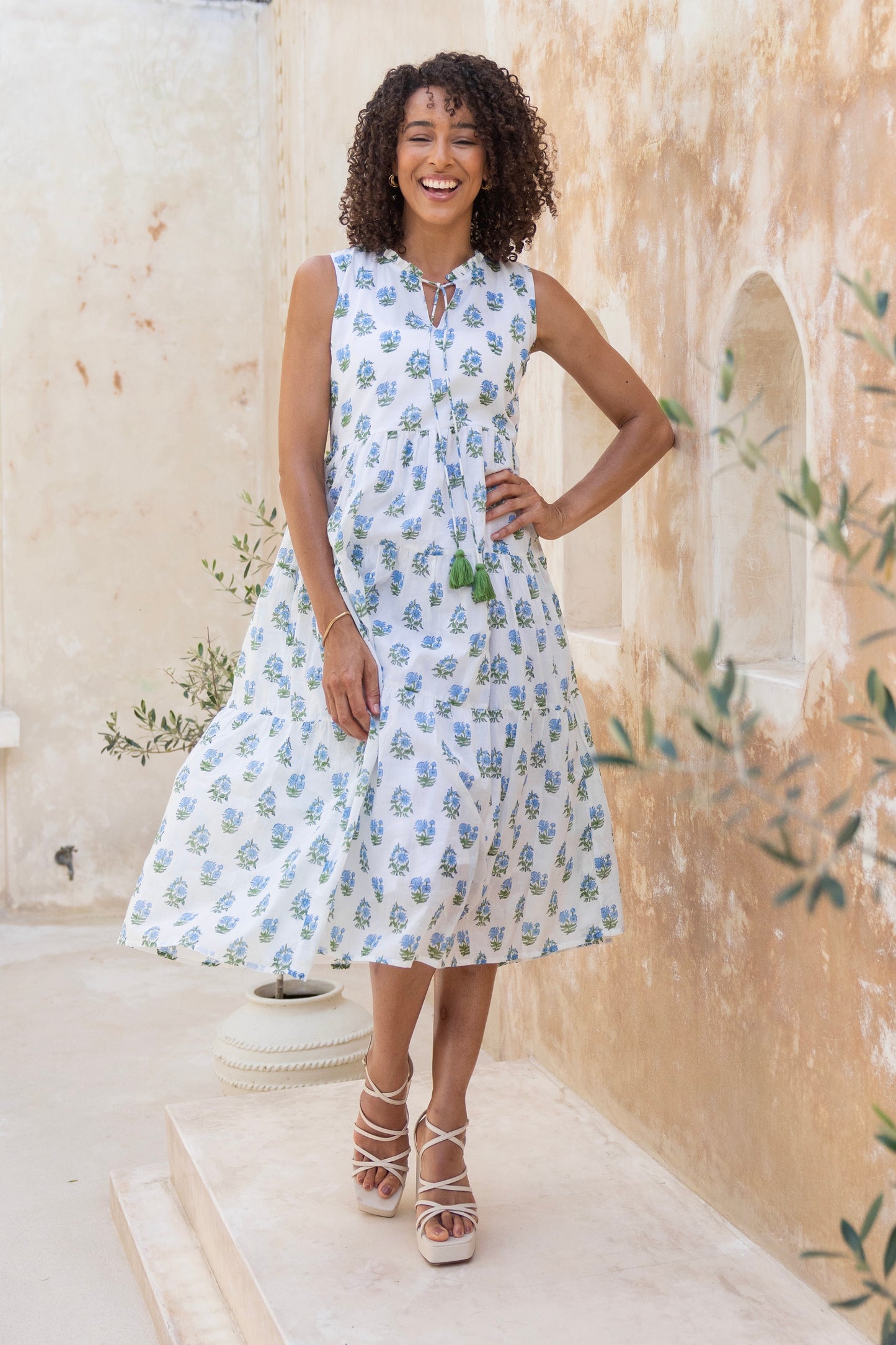 Begonia Dress in Azure Garden