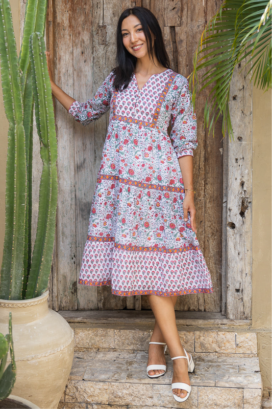 Wisteria Dress in Wine Bloom