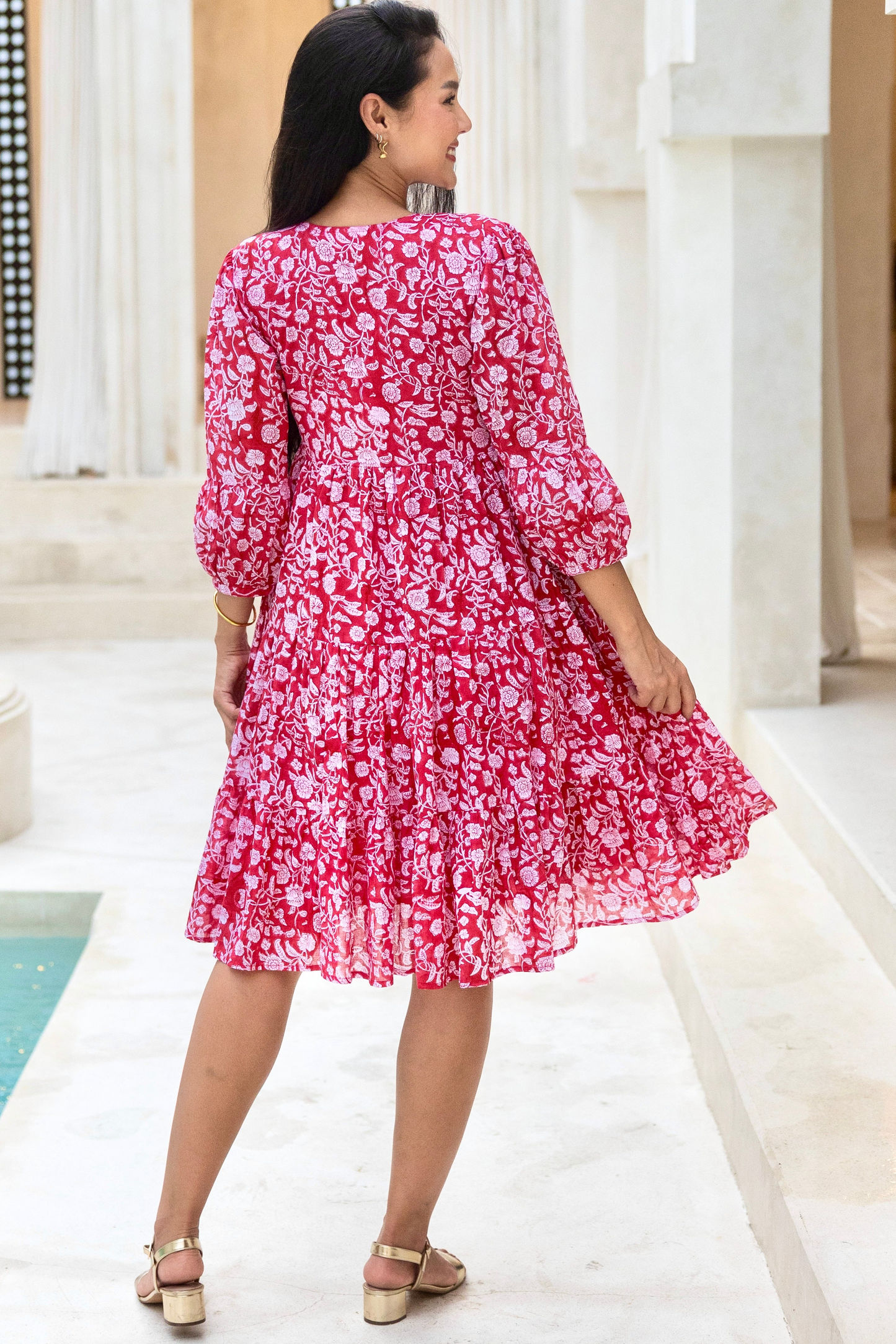 Senna Dress is Ruby Red