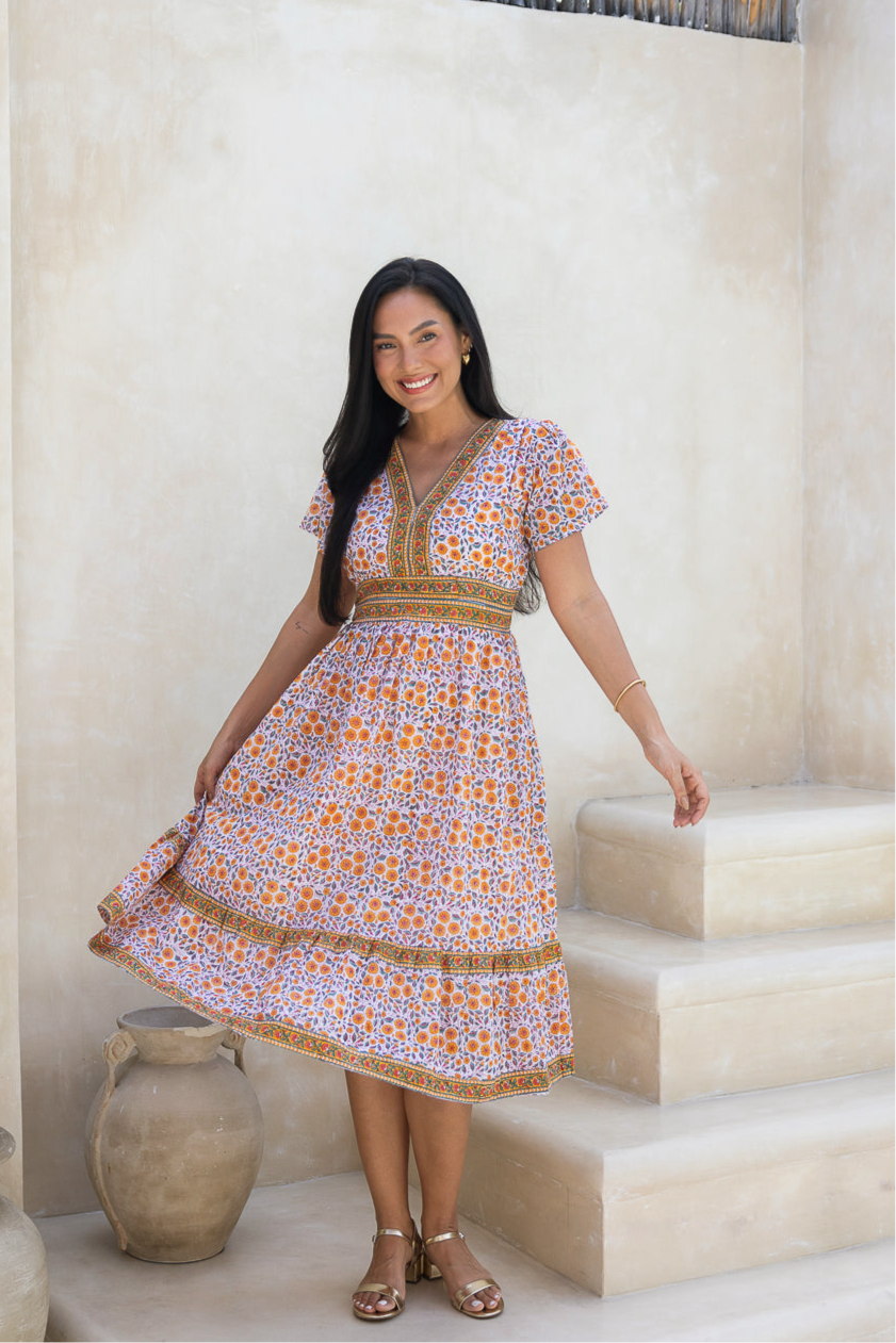 Olivia Dress in Turmeric Yellow