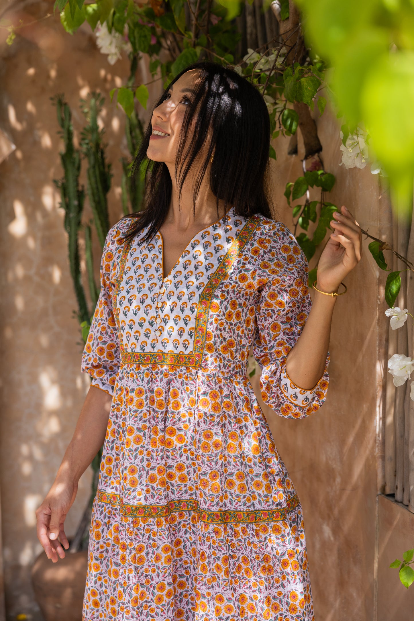 Wisteria Dress in Turmeric Yellow