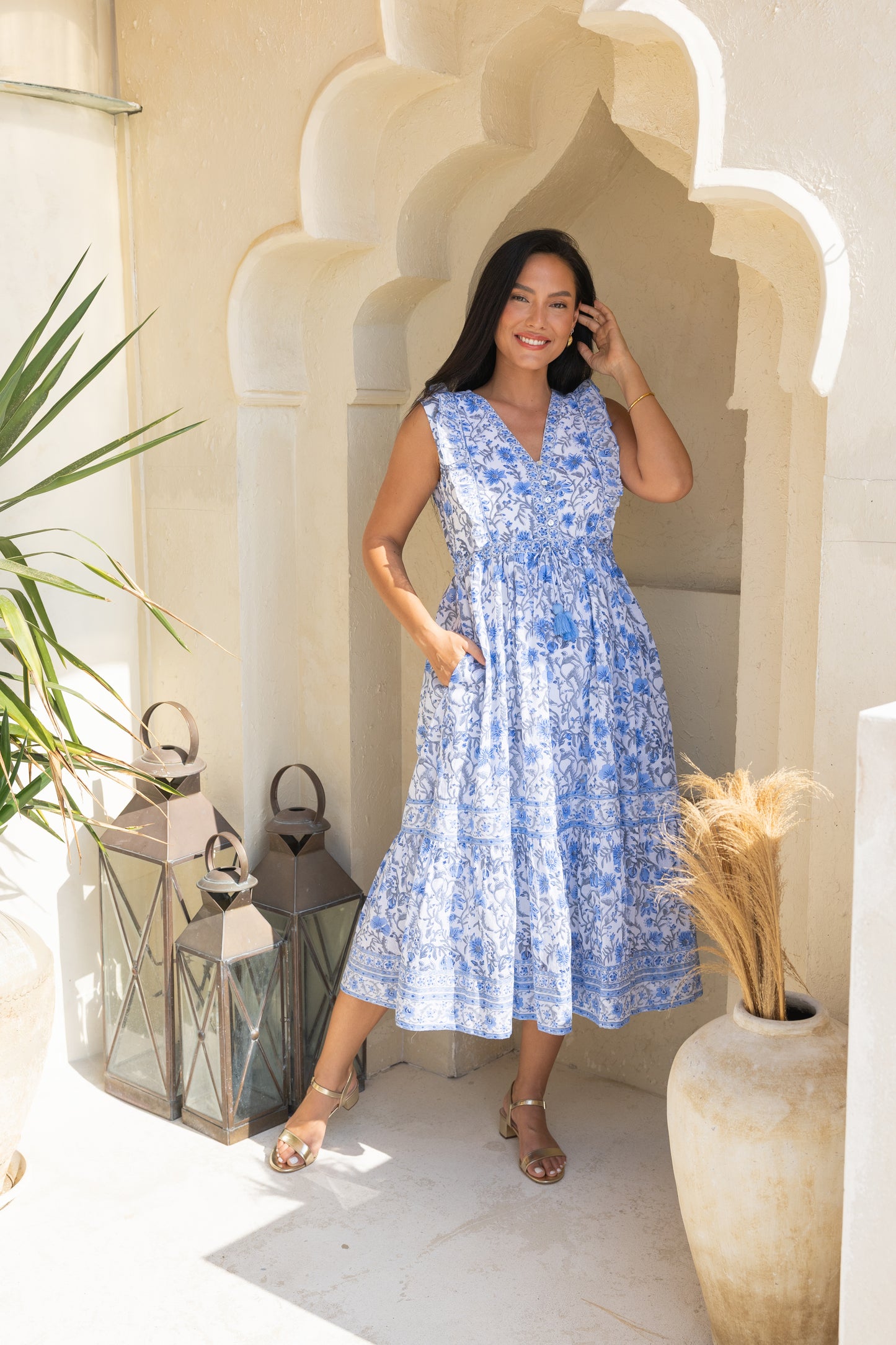 Jasmine Dress in Periwinkle Blue