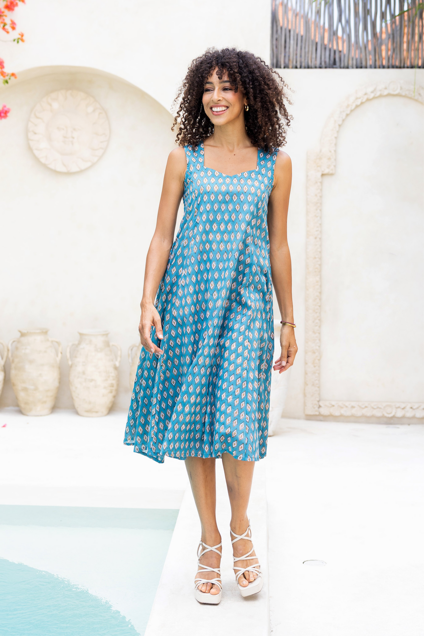 Sweet Pea Dress in Teal Blue