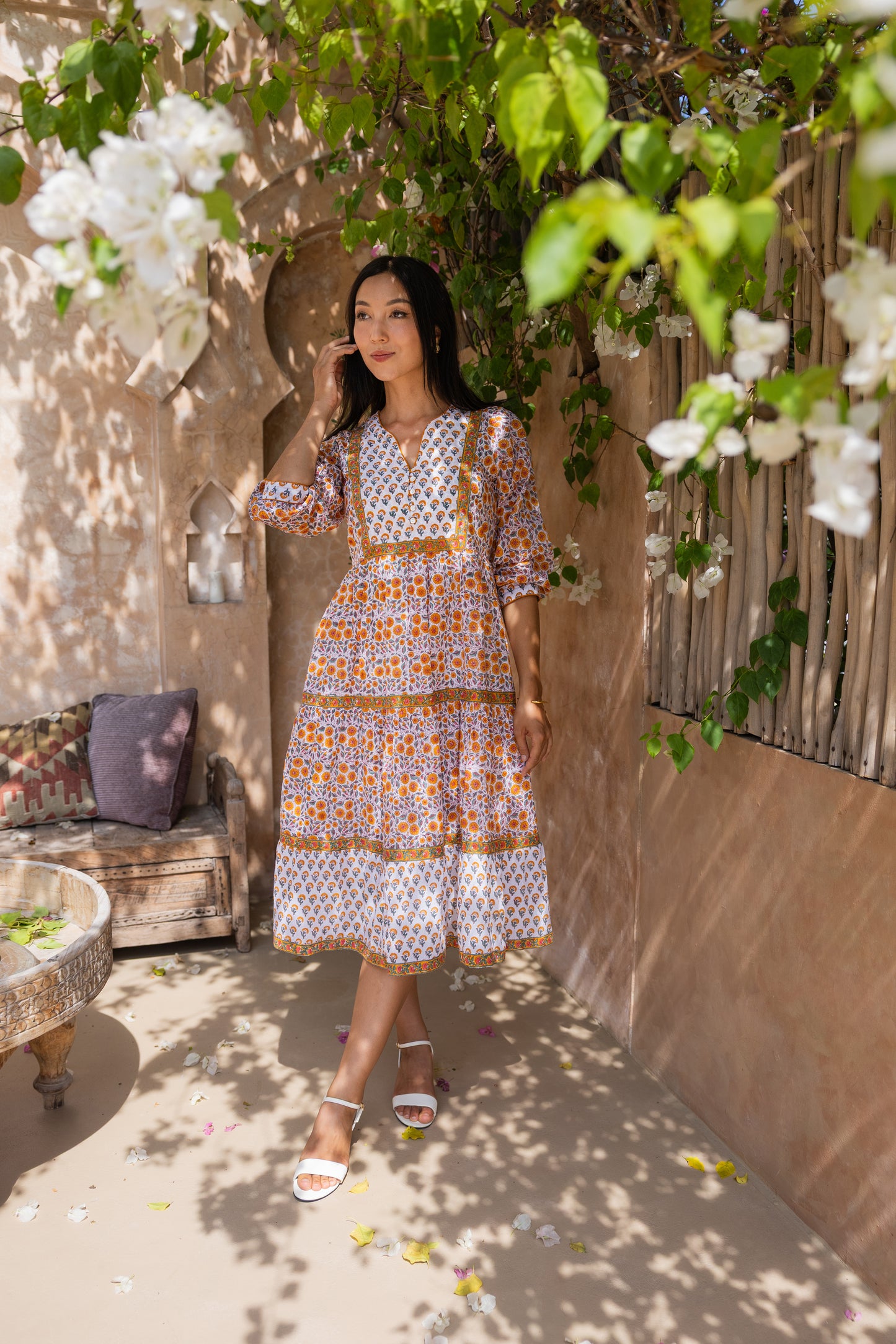Wisteria Dress in Turmeric Yellow
