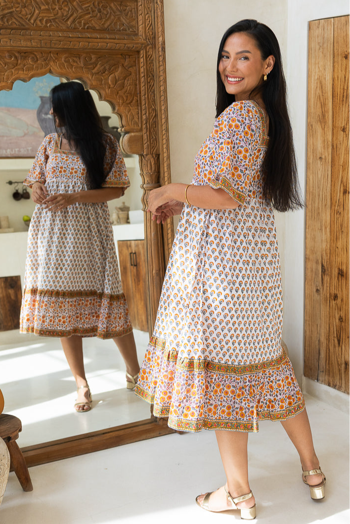 Oleana Dress in Turmeric Yellow