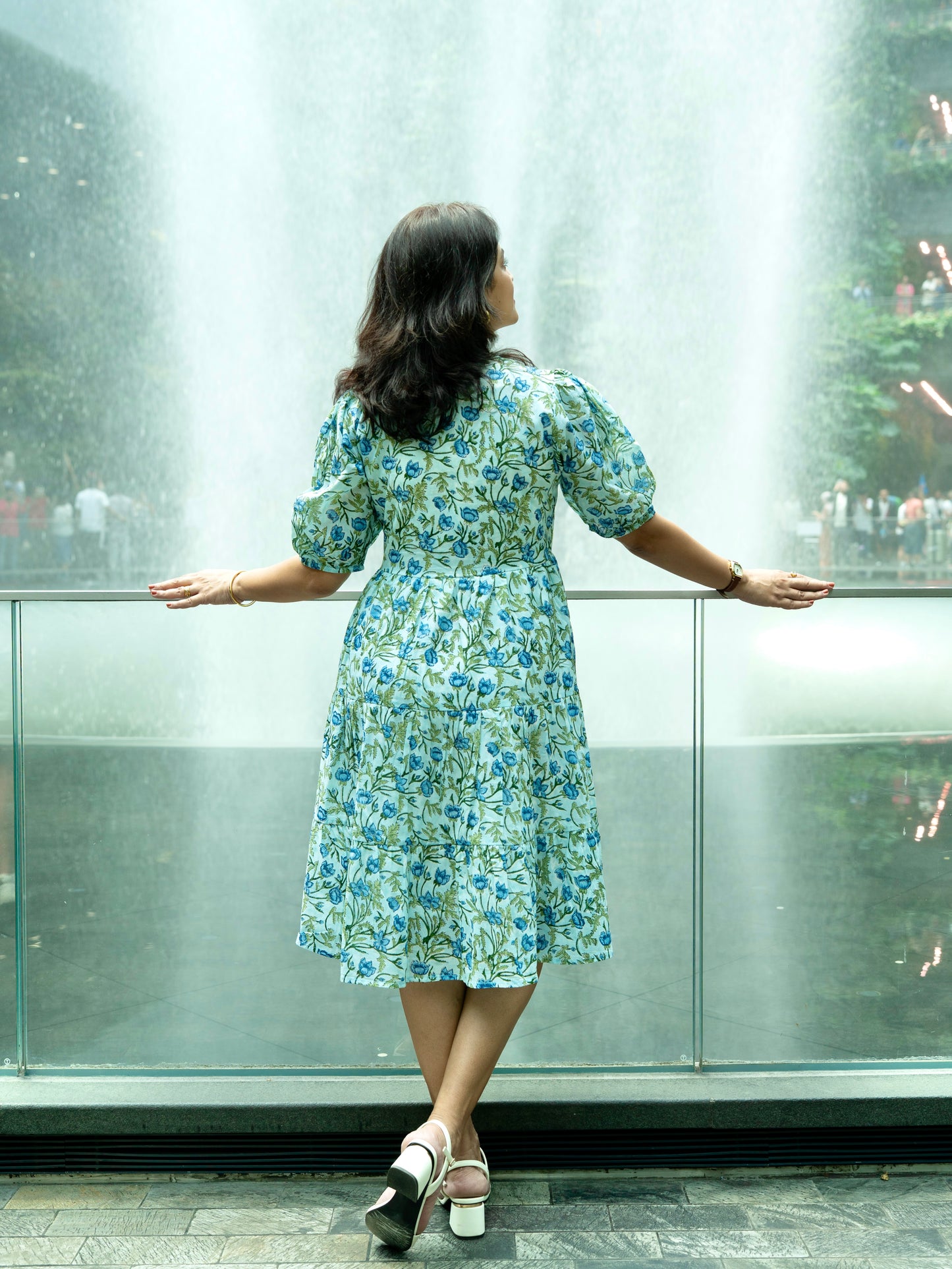 Senna Short Sleeve Dress Blue