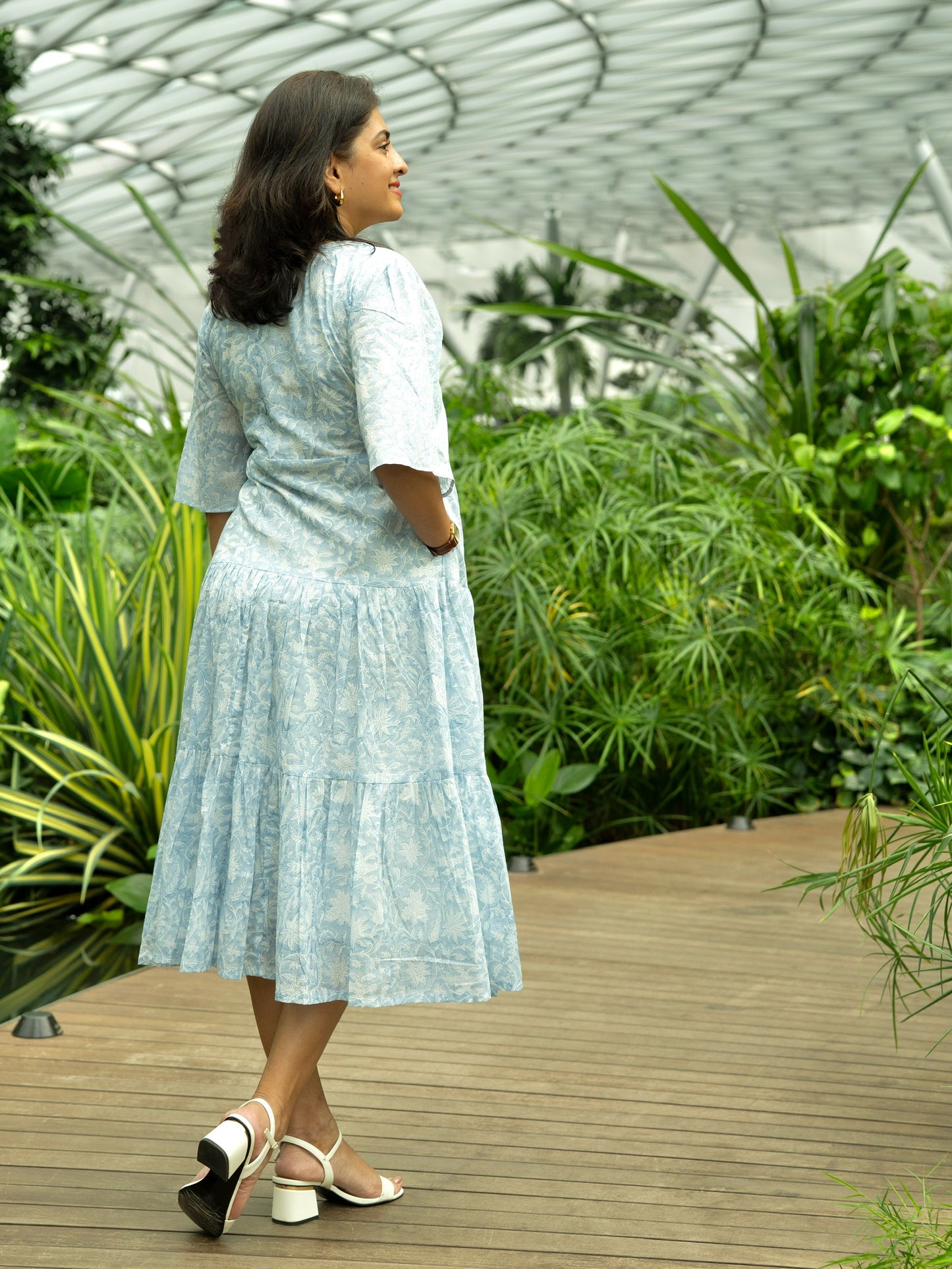 Lilia Wrap Dress Silver Blue