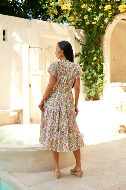 Marguerite Dress in Tropical Garden