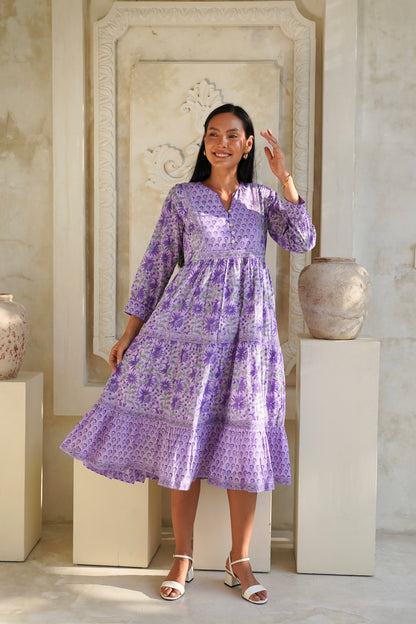 Wisteria Dress in Lilac Mist