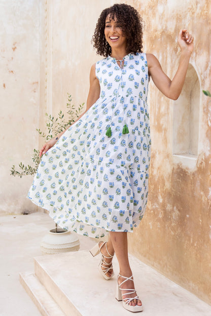 Begonia Dress in Azure Garden