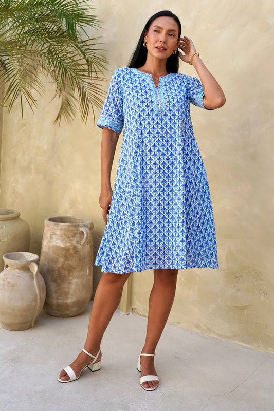Cypress Dress in Indigo Arches