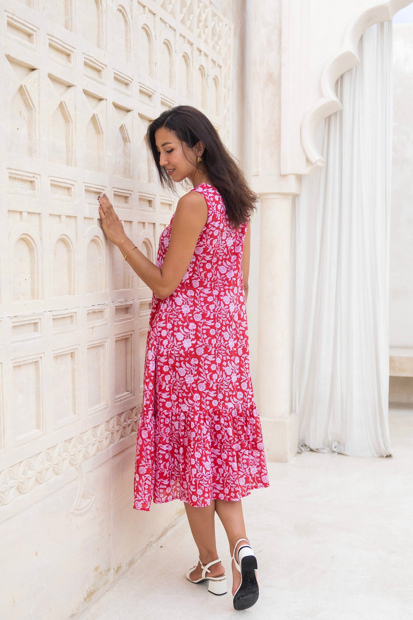 Heather Dress in Ruby Red