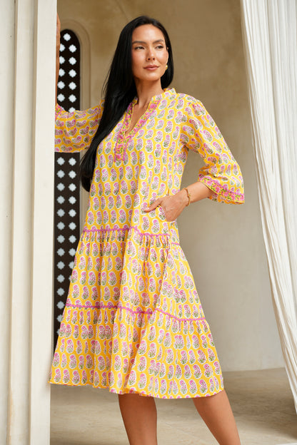 Neroli Dress in Sunrise Yellow
