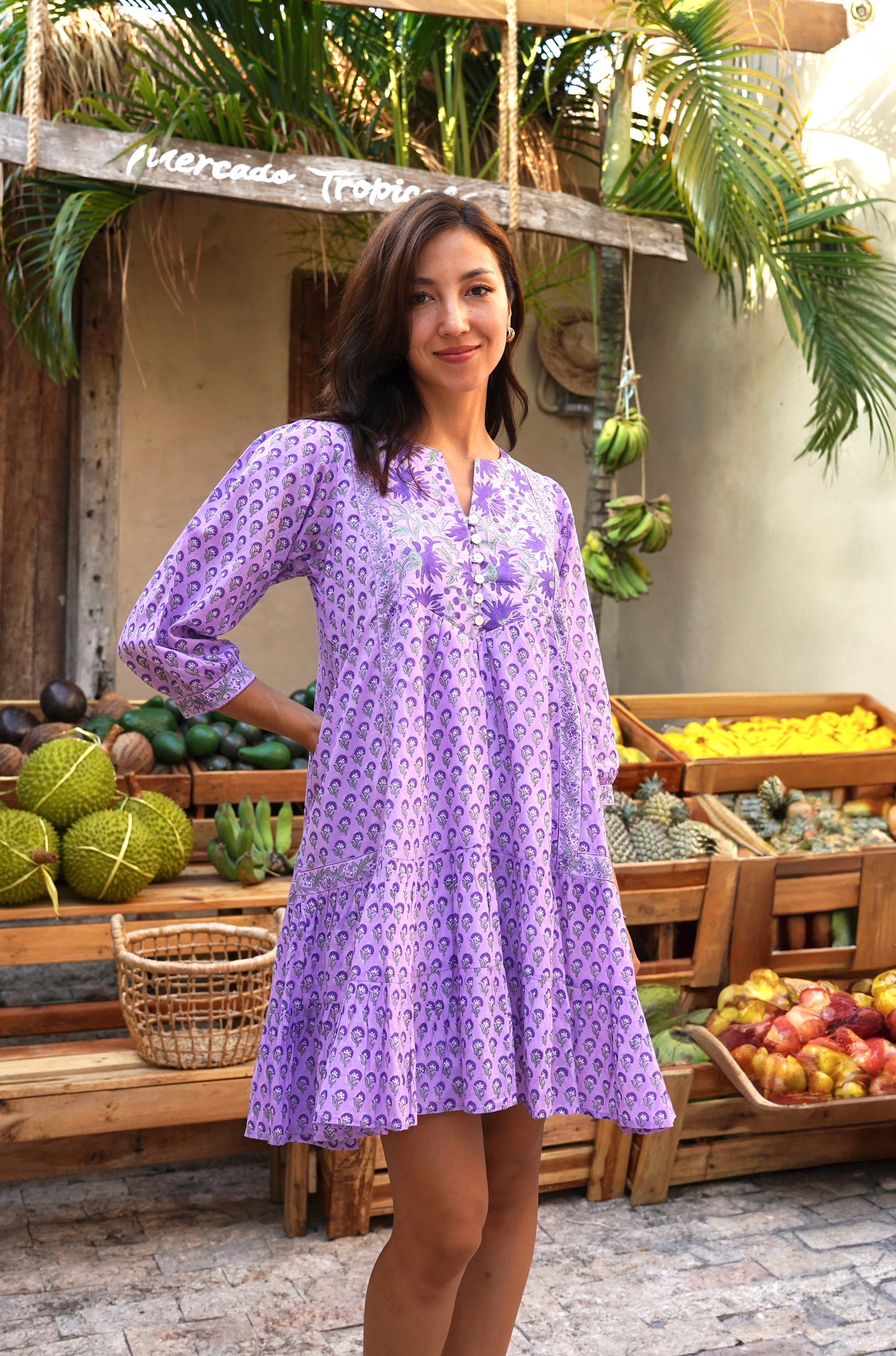 Wisteria Short Dress in Lilac Mist