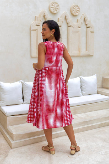 Primrose Dress in Ruby Gingham
