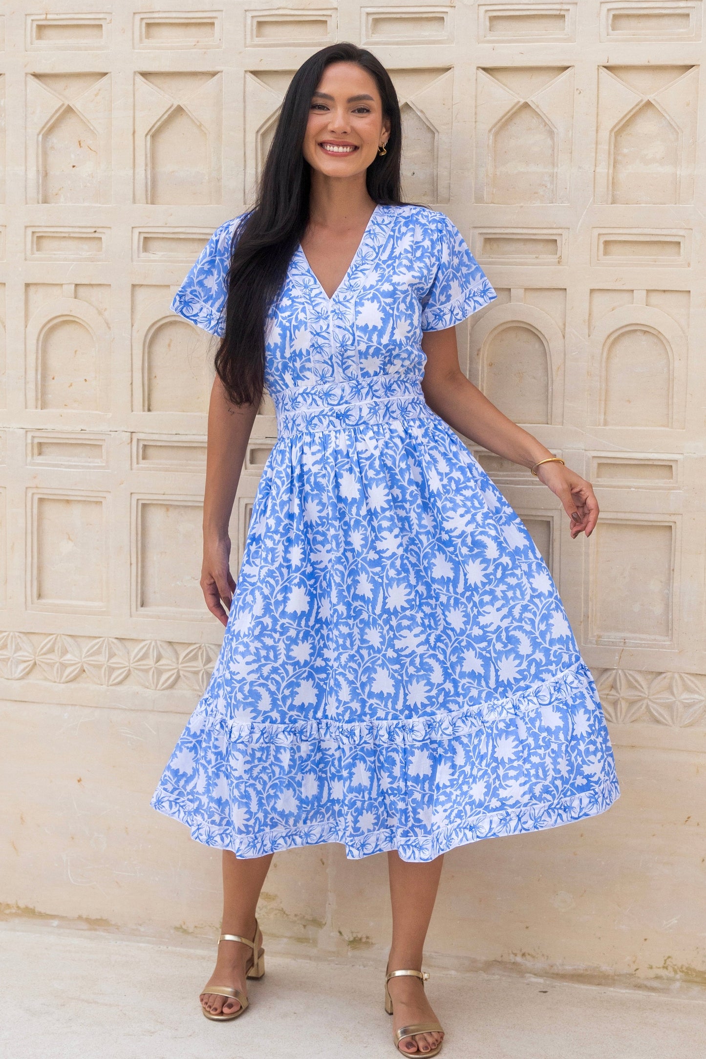 Olivia Dress In Santorini Blue