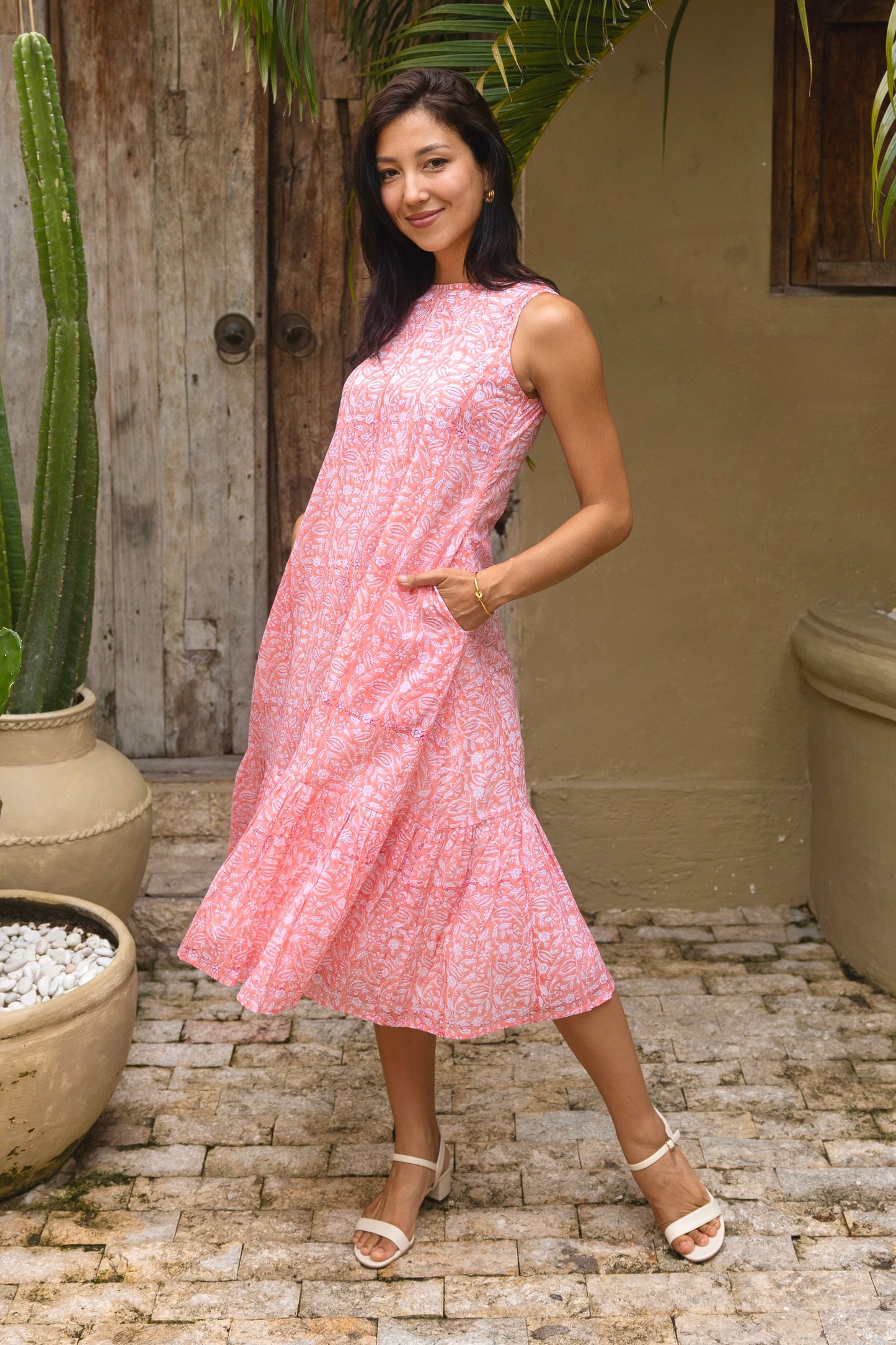 Heather Dress in Peach