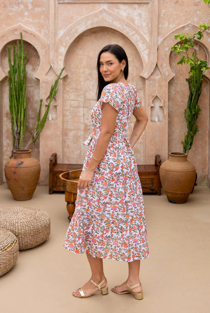 Marguerite Dress in Blush Coral