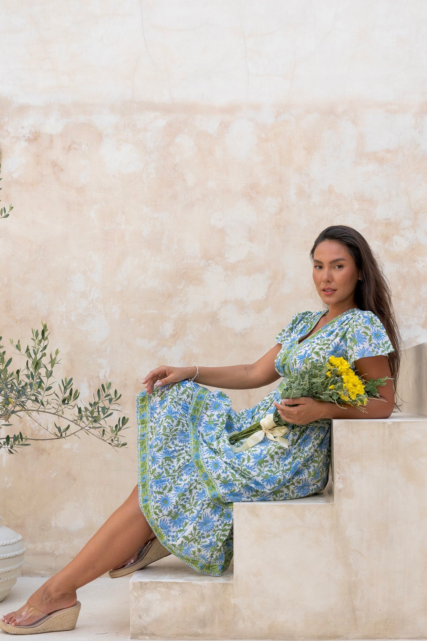 Olivia Dress in Azure Garden