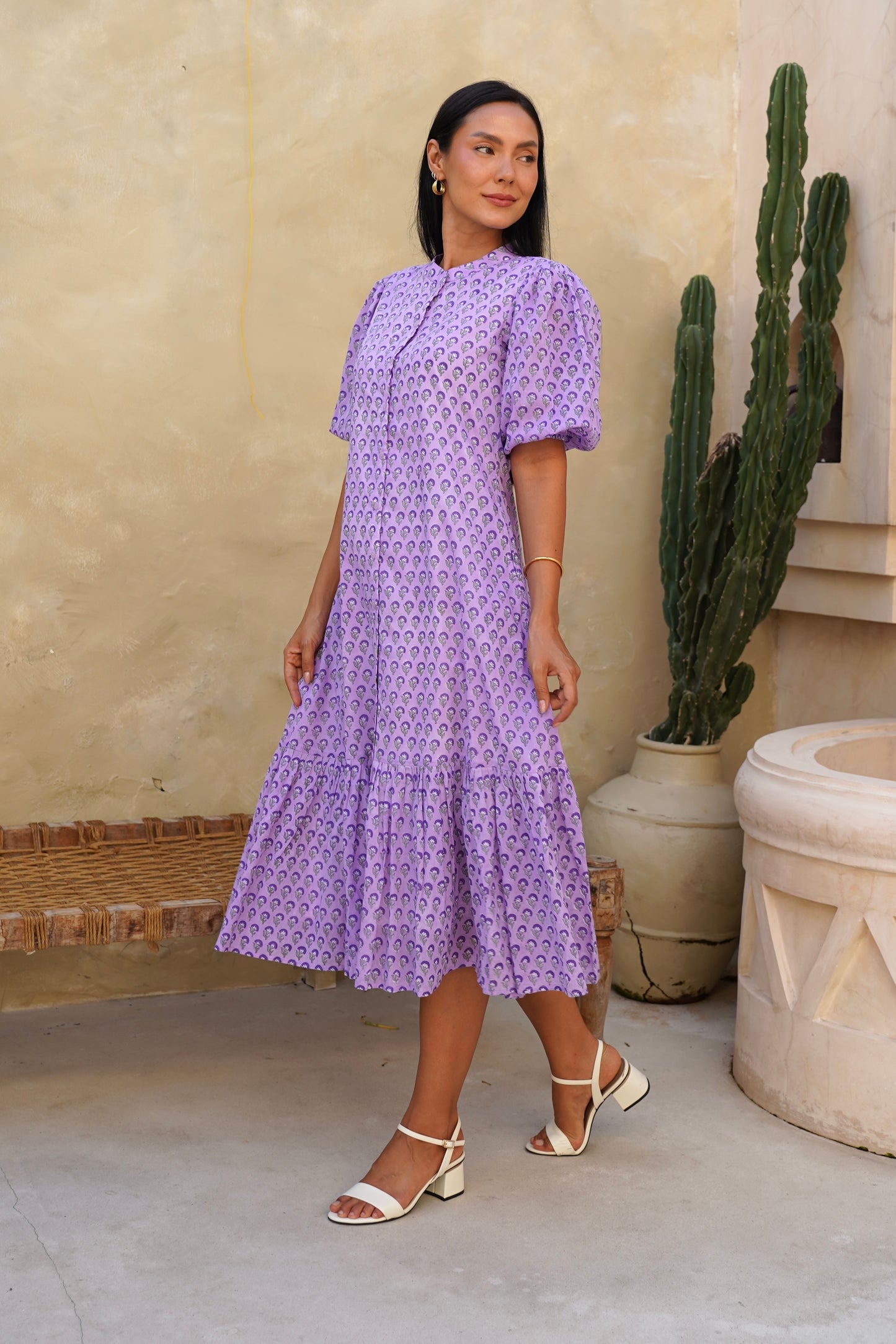 Heather Dress with sleeves in Lilac Mist