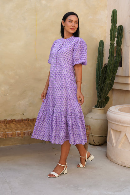 Heather Dress with sleeves in Lilac Mist