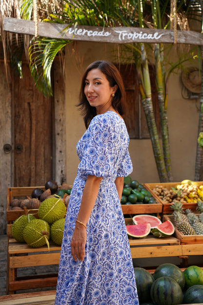 Kalina Dress in Indigo Vine