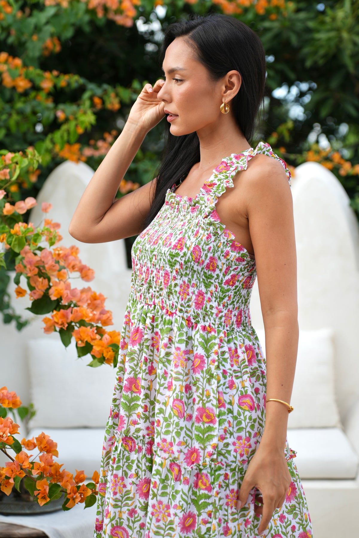 Cherry Dress in Tropical Garden
