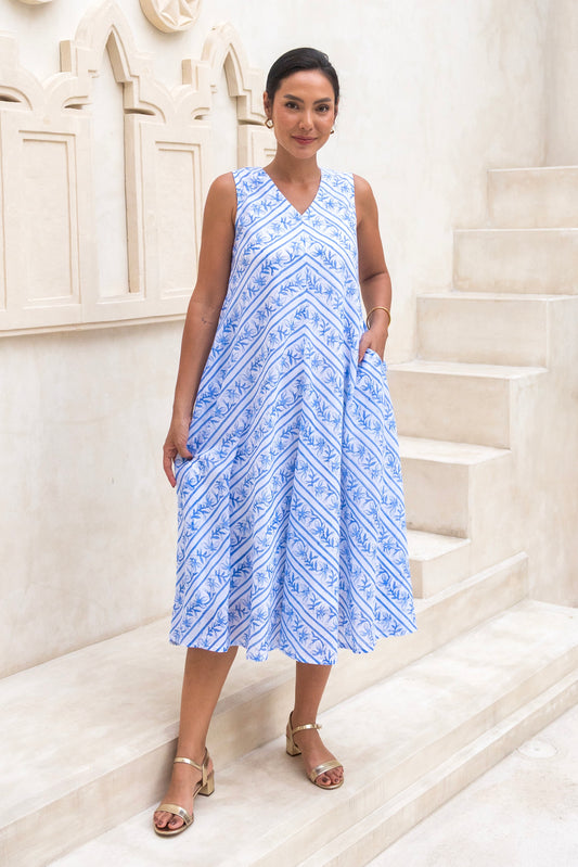 Alyssa Dress in Santorini Blue