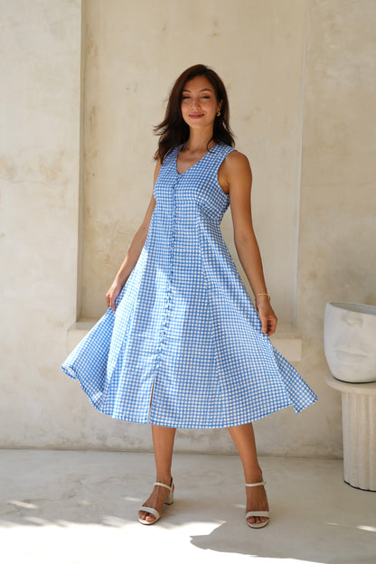 Primrose Dress in Blue Checks