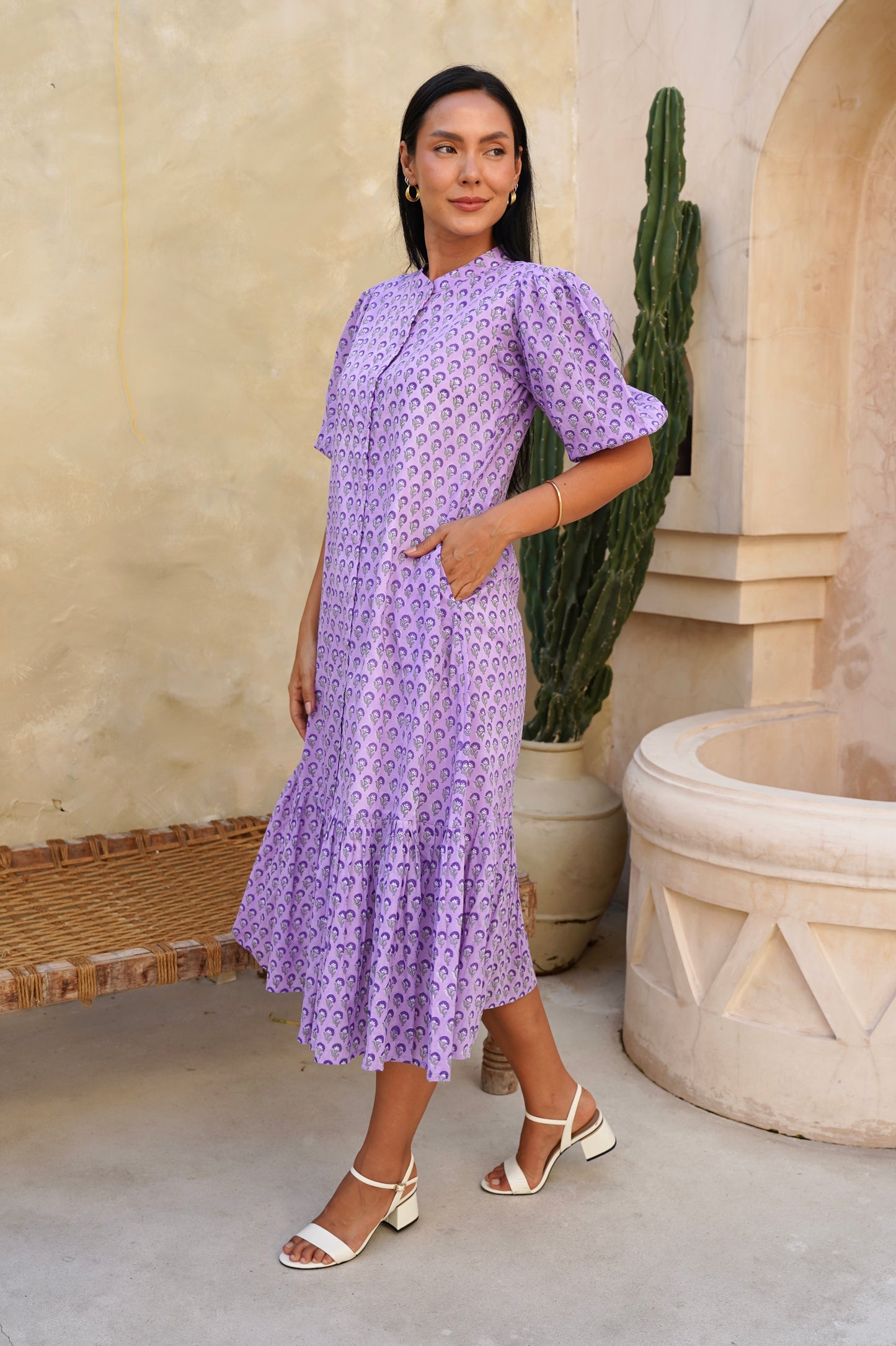 Heather Dress with sleeves in Lilac Mist