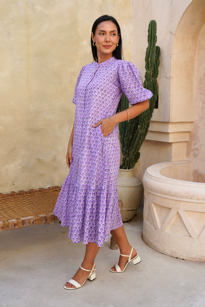 Heather Dress with sleeves in Lilac Mist