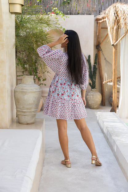 Viola Dress in Wine Bloom