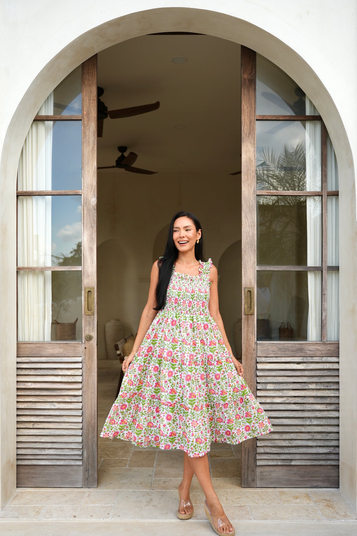 Cherry Dress in Tropical Garden
