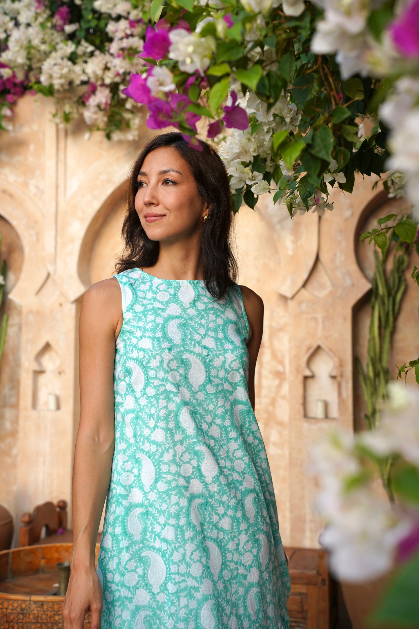 Heather Dress in Seafoam Paisley