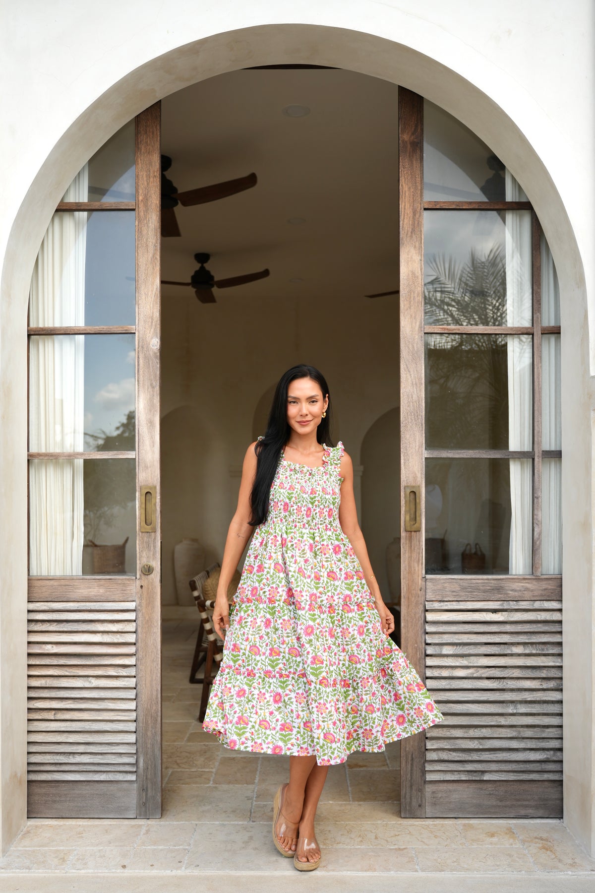 Cherry Dress in Tropical Garden