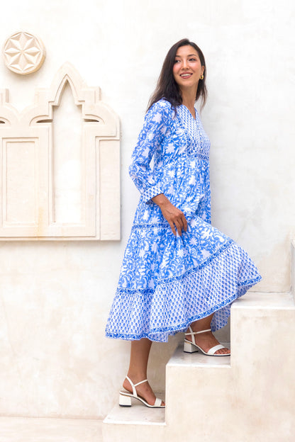 Wisteria Dress in Santorini Blue