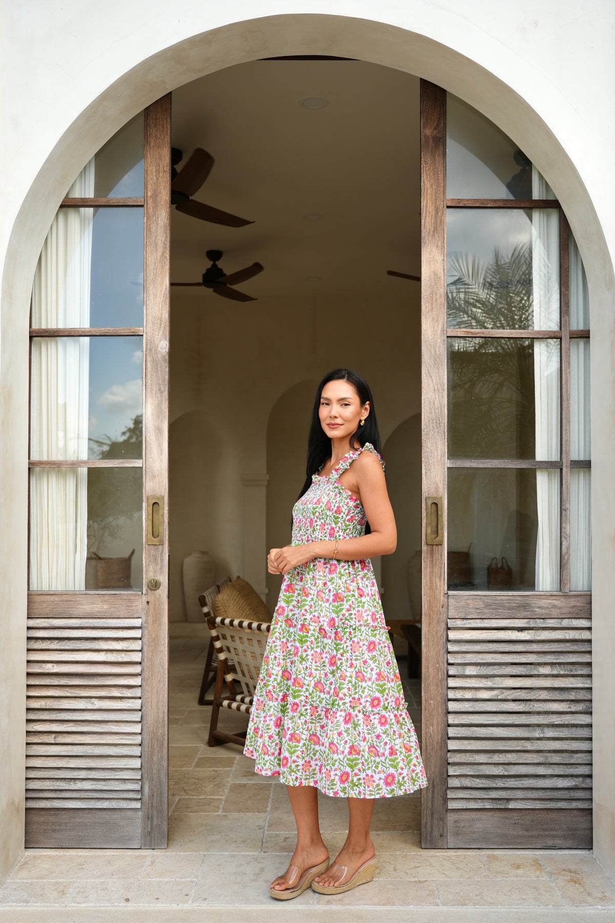 Cherry Dress in Tropical Garden