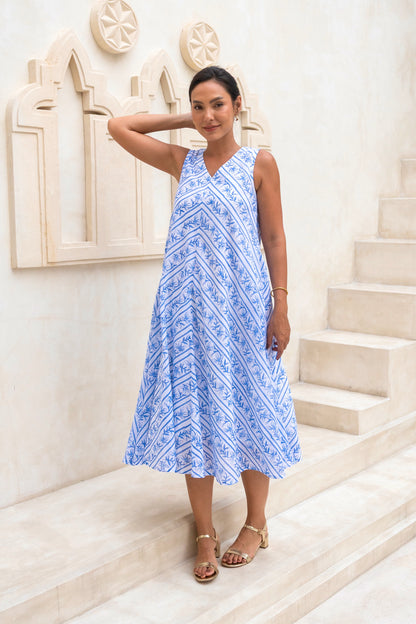 Alyssa Dress in Santorini Blue