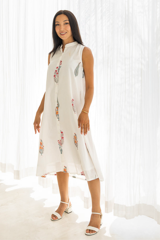 Calla Dress in Ivory Meadow