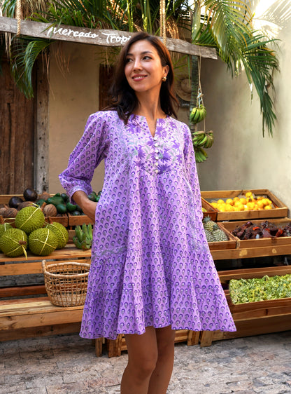 Wisteria Short Dress in Lilac Mist