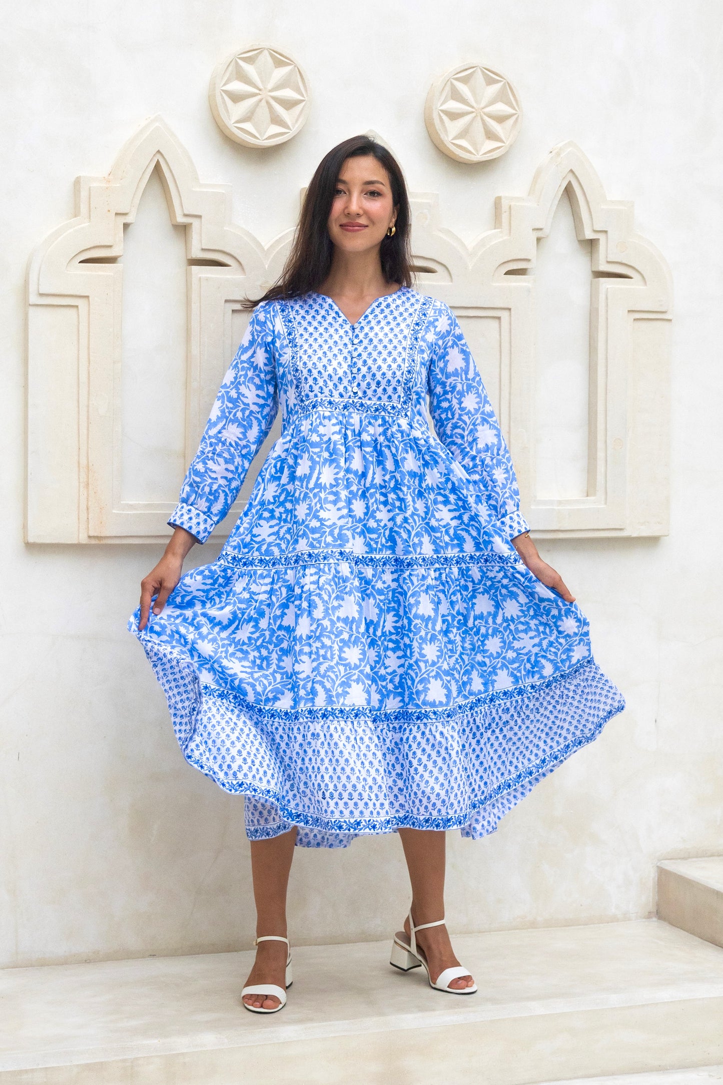 Wisteria Dress in Santorini Blue